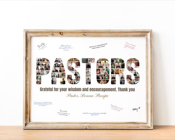 Pastor Appreciation Photo Collage: Church Group Gift (Digital File)
