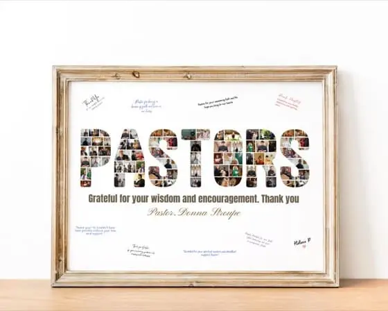 Pastor Appreciation Photo Collage: Church Group Gift (Digital File)