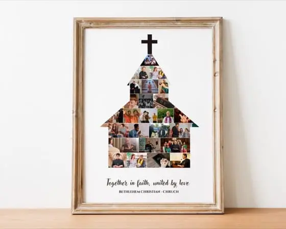 Personalized Church Photo Collage: Pastor Appreciation Gift (Digital File)