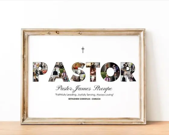 Pastor Appreciation Photo Collage: Christian Church Group Gift (Digital Download Canva Template)