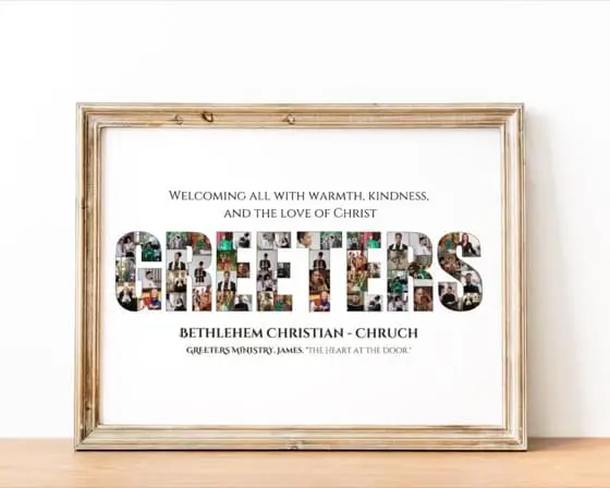 Greeters Ministry Photo Collage ,Church Welcome Team Appreciation Gift ,Christian Group Wall Art ,Digital Download