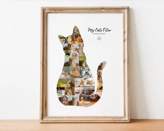 Cat Photo Collage Template: Pet Memorial Gift (Canva)