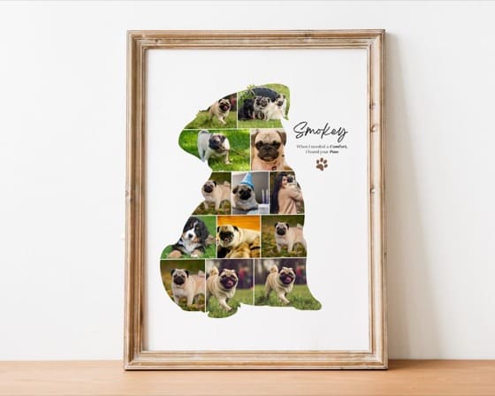 Dog Photo Collage Canva Template for Personalized Pet Memorial Gifts, Puppy Photo Frame Art, Dog Loss Keepsakes, and Custom Pet Lover Wall D