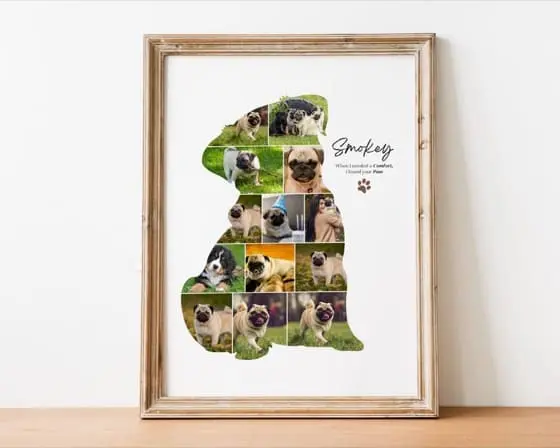 Dog Photo Collage Canva Template for Personalized Pet Memorial Gifts, Puppy Photo Frame Art, Dog Loss Keepsakes, and Custom Pet Lover Wall D