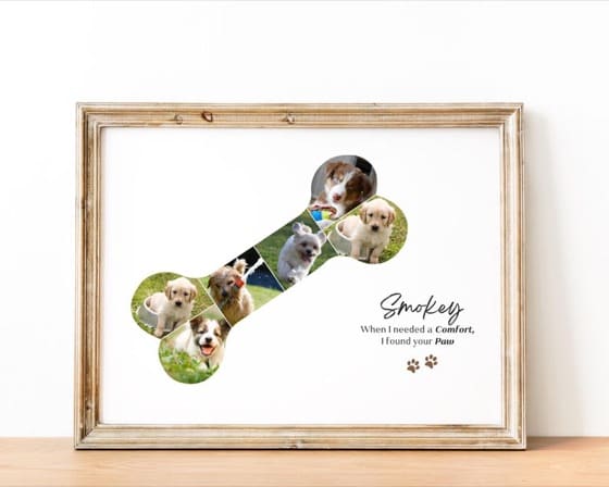 Custom Dog Photo Collage: Pet Memorial Wall Art (Digital File)