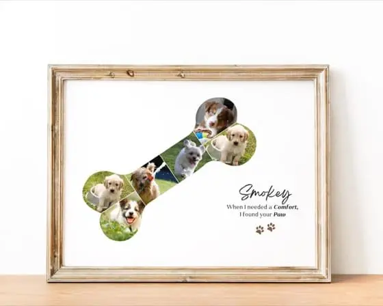 Custom Dog Photo Collage: Pet Memorial Wall Art (Digital File)