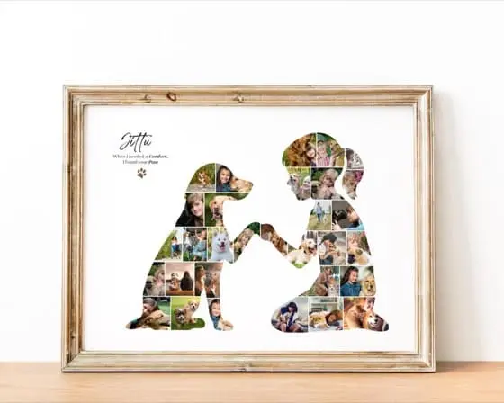 Custom Pet & Owner Photo Collage: Pet Memorial Gift (Digital Download Canva Template