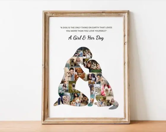 Personalized Girl and Dog Photo Collage: Custom Pet Keepsake (Digital File Only)