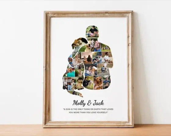 Personalized Dog & Man Photo Collage: Custom Pet Keepsake (Digital Download)