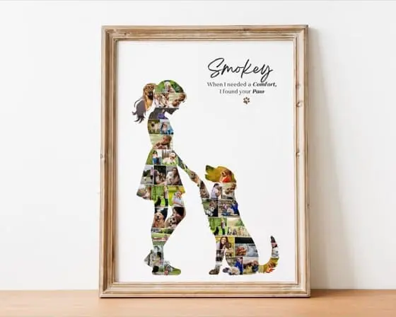 Dog Lover Gift Personalized Pet Photo Collage Editable Memorial Poster Puppy Keepsake Printable Canva Digital Download