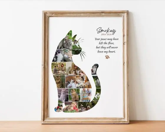 Cat Photo Collage Cat Shaped Collage Personalized Gifts for Pets Cat Lover Photo Memorial Gift for Pet Lovers Cat Family