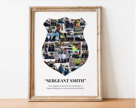 Police Photo Collage Gift: Custom Retirement Keepsake (Digital File)