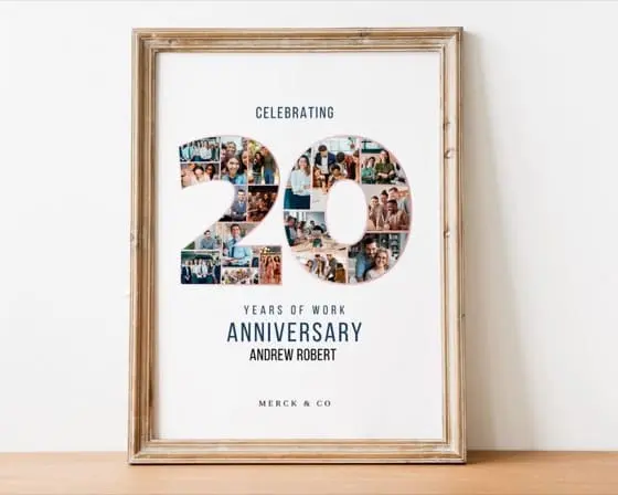 20th Work Anniversary Photo Collage Gift (Digital Download)