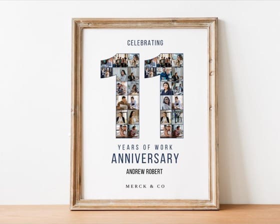 11th Work Anniversary Photo Collage Gift (Digital File)