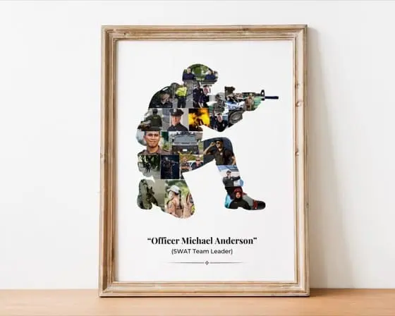 Personalized Police Officer Photo Collage, Law Enforcement Retirement Gift (Digital File Only)