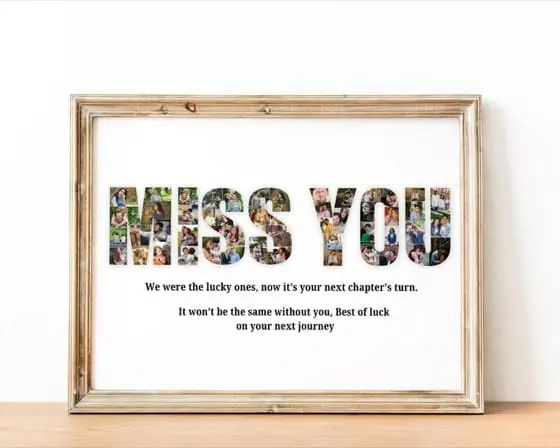 We Will Miss You Farewell Gift for Coworker Boss Team Printable Photo Collage Best Friend Leaving Picture for Employee Going Away