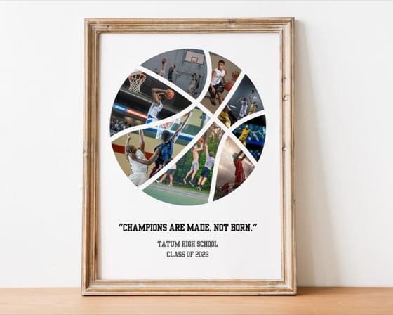 Basketball Photo Collage: Senior Night Gift (Digital Download)
