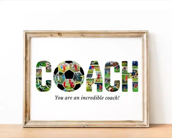 Personalized Coach Photo Collage Template: Sport Gift (Digital File)