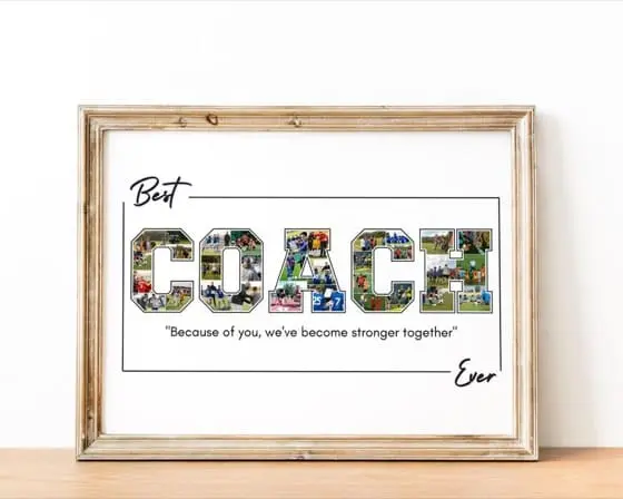 Personalized Coach Photo Collage Template: Sport Gift (Digital File)
