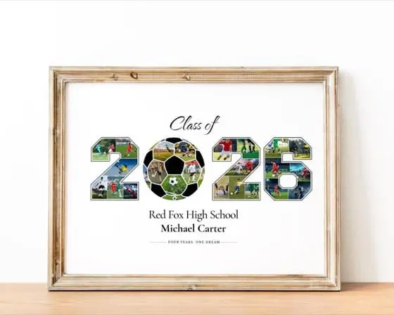 Football Photo Collage 2026 | Class of 2026 Senior Night Poster | Girls Football Sports Collage | Personalized Football Senior Gift | Gift t