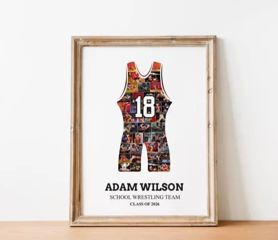 Wrestling Photo Collage Template: DIY Sports Memorial (Canva Editable)