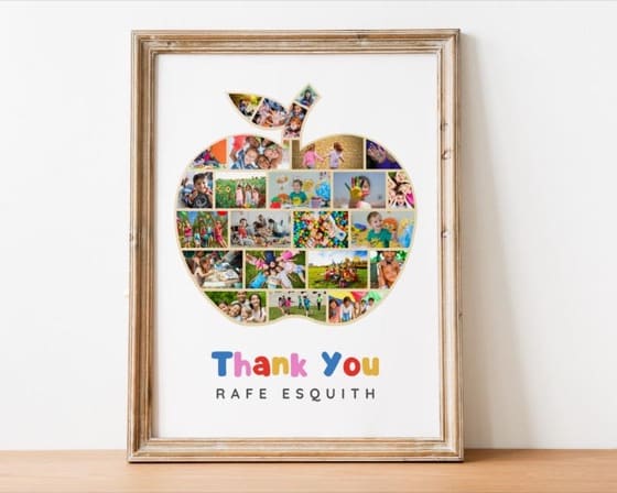 Custom Apple Photo Collage: Teacher Appreciation Gift (Digital File)
