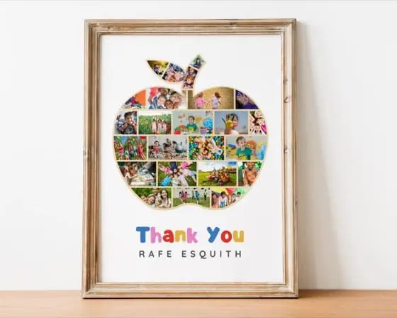Custom Apple Photo Collage: Teacher Appreciation Gift (Digital File)