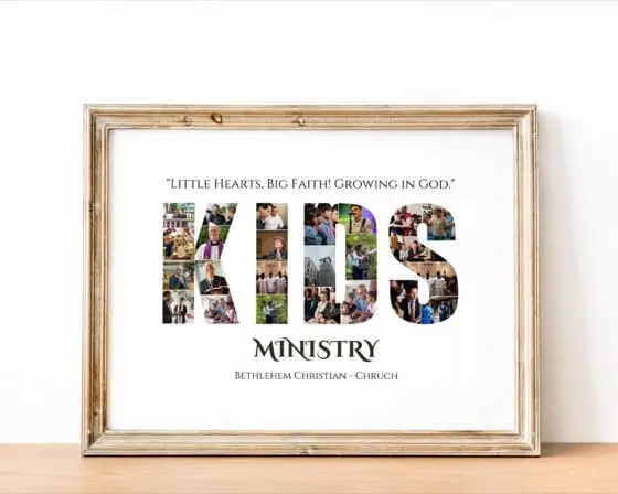 Kids Ministry Photo Collage Art (Digital Download),Kids Ministry Gifts Custom Photo Collage, Children's Ministry Pastor Gift, Kids Pastor, Y