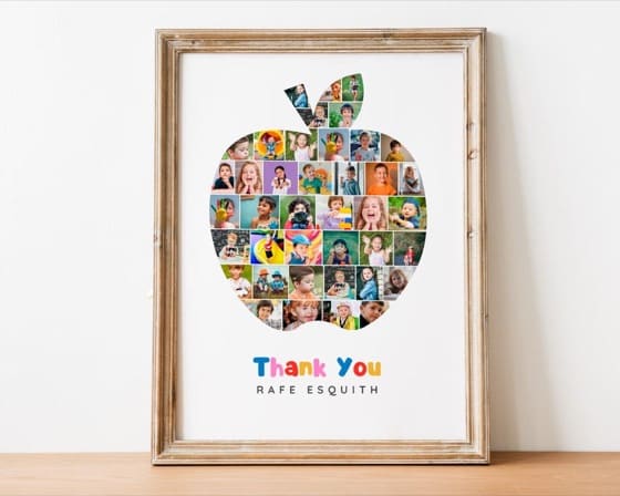 Custom Apple Photo Collage: Teacher Appreciation Gift (Digital File)