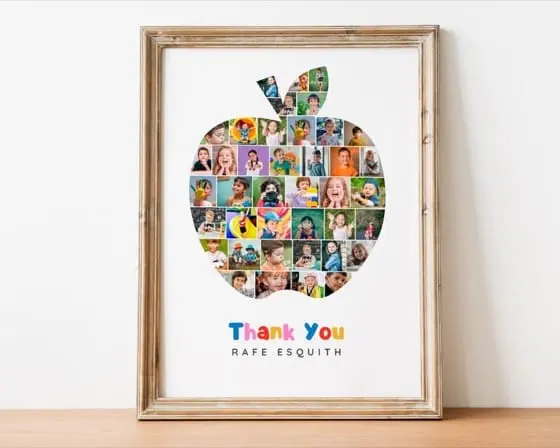 Custom Apple Photo Collage: Teacher Appreciation Gift (Digital File)