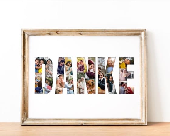 Personalized 'DANKE' Photo Collage Template: Thank You Gift (Digital Download)