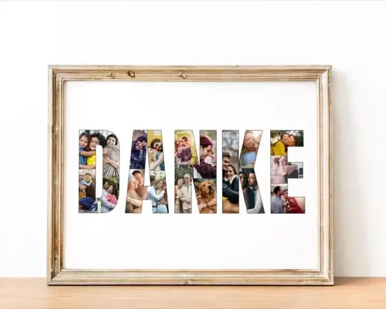 Personalized 'DANKE' Photo Collage Template: Thank You Gift (Digital Download)