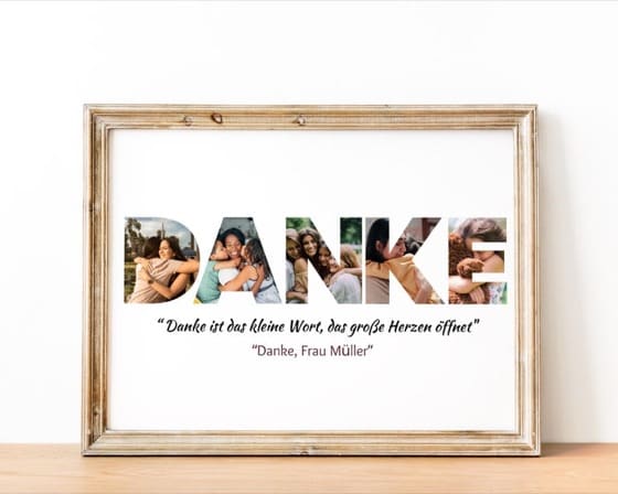 Danke Photo Collage Template | Personalized Thank You Gift | Teacher Thank You Gift | Coach Thank You Gift | Custom Danke Appreciation Colla