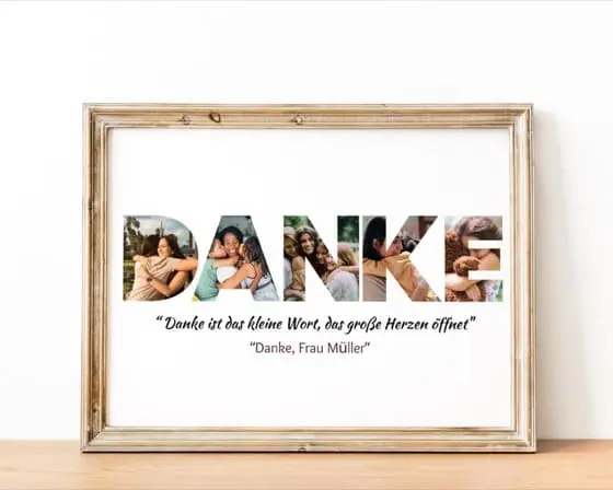 Danke Photo Collage Template | Personalized Thank You Gift | Teacher Thank You Gift | Coach Thank You Gift | Custom Danke Appreciation Colla