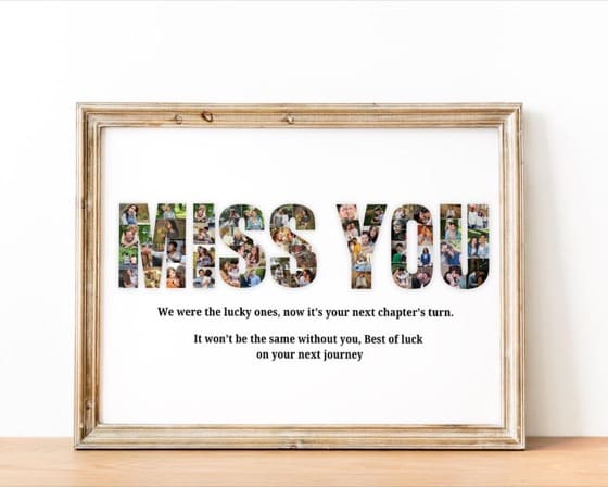 We Will Miss You Farewell Gift for Coworker Boss Team Printable Photo Collage Best Friend Leaving Picture for Employee Going Away
