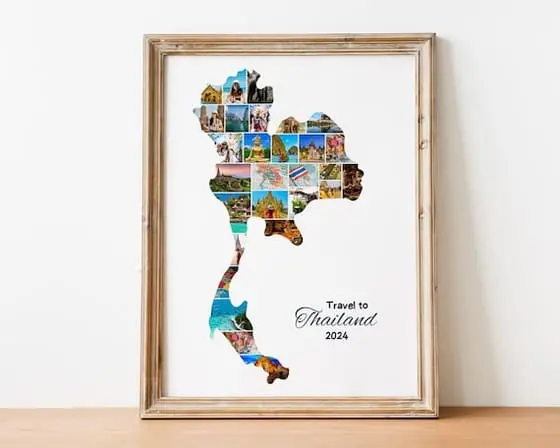 Travel PhotoCollage Canva Template for Thailand Vacation, Ba