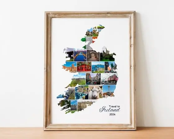 Ireland Map Photo Collage Poster: Travel Keepsake (Digital F