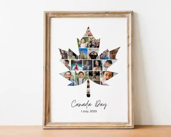 Canada Maple Leaf Photo Collage: Custom Travel Art (Digital 