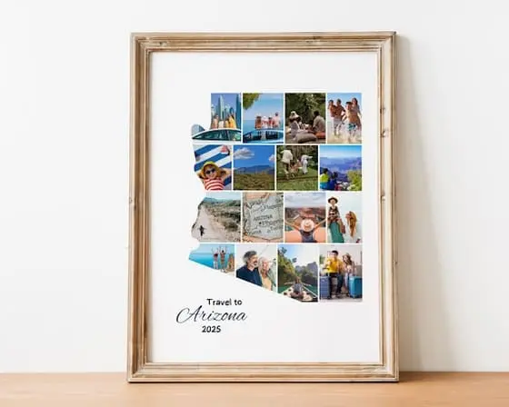 Arizona Photo Map Collage: Travel Keepsake (Canva Digital Fi