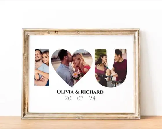Personalized Photo Collage Gift: I Love You Anniversary Keepsake (Digital File)