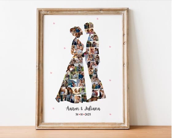 Couples Photo Collage Template, Anniversary Gift (Digital File)