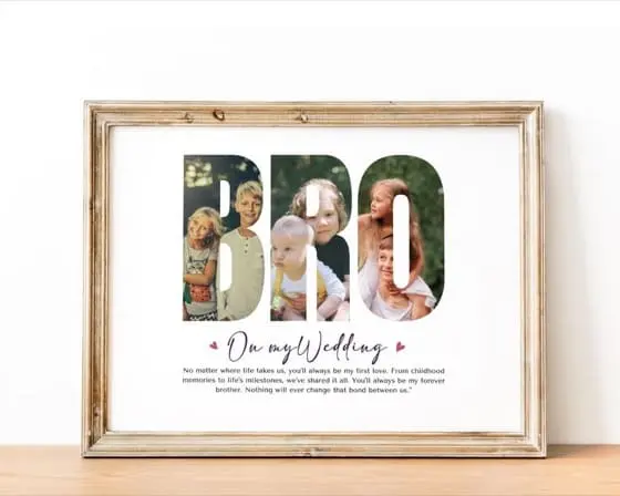 Personalized Brother Photo Collage Wedding Gift (Digital File)