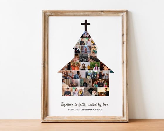 Personalized Church Photo Collage: Pastor Appreciation Gift (Digital File)