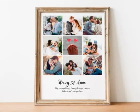 Anniversary Photo Collage Gift, Personalized Wedding Memories (Digital File)