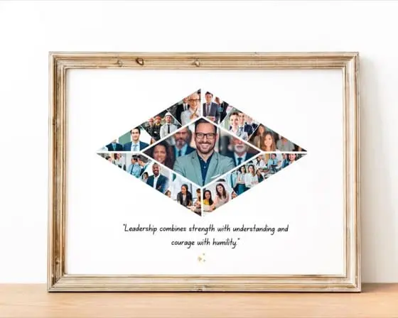 Diamond Photo Collage Template: Anniversary, Wedding, Valentine's Gift (Digital File)