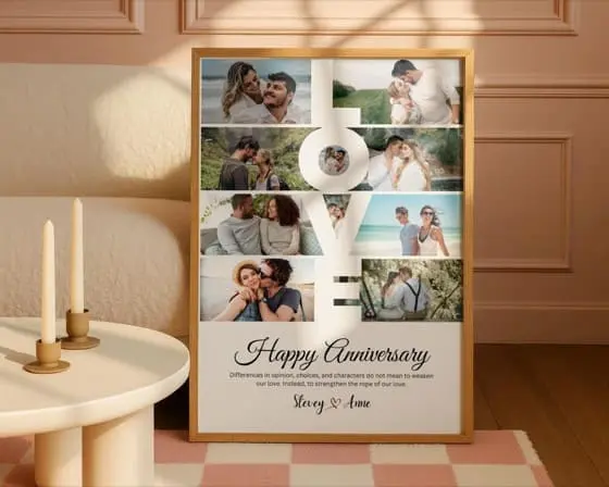 Personalized Photo Collage Gift:Valentines day, Anniversary, Wedding, Couples (Digital File)